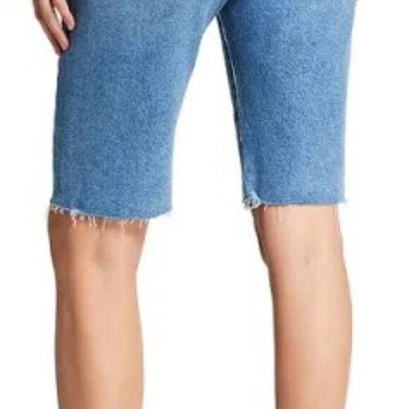 NWOT FRAME Le Vintage Bermuda Raw Edge Denim Shorts in Clarin - Size 23 - Picture 7 of 10